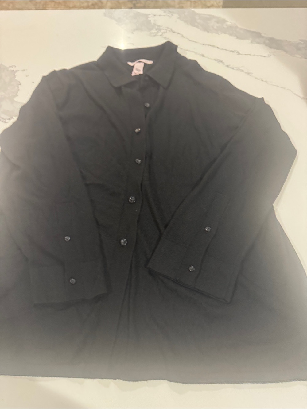 Victoria's Secret Black Button-Front Collared Jacket